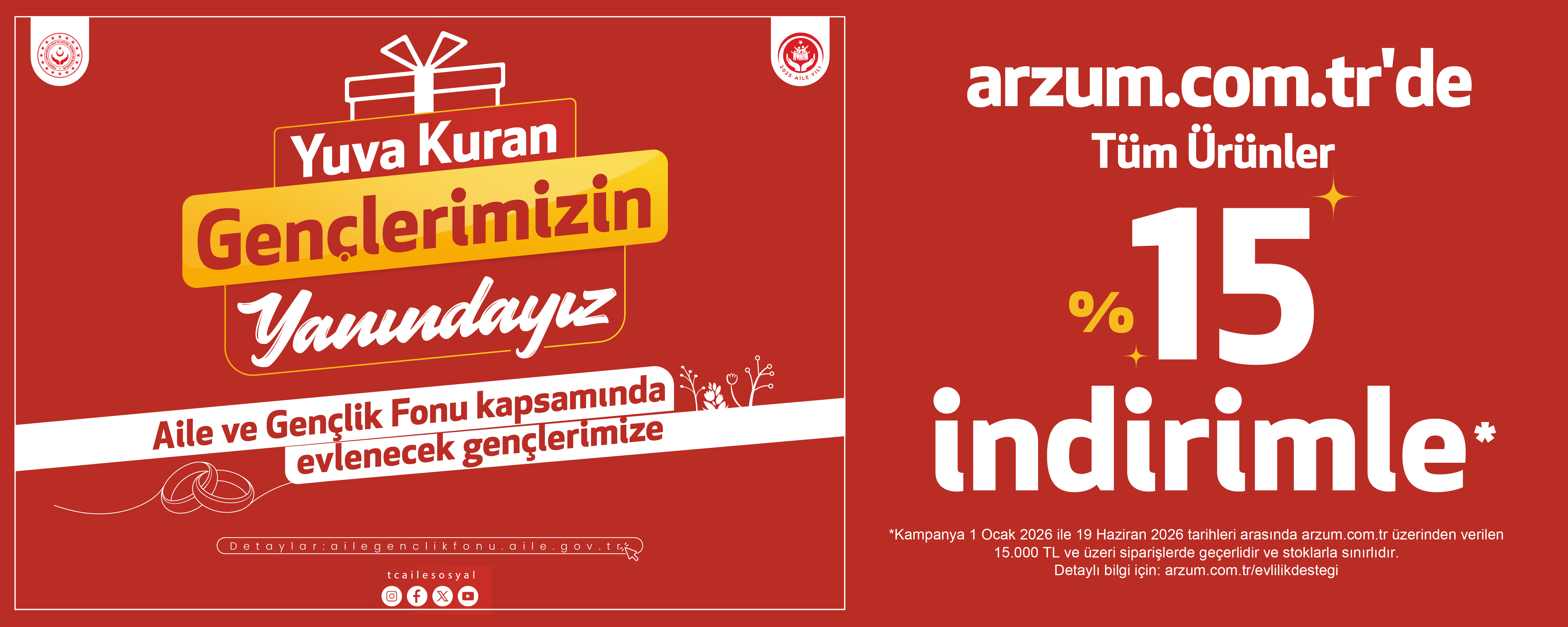 Yuva Kuran Gençlerimize Arzum’dan Ekstra İndirim