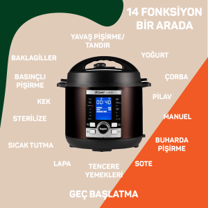 Chefim Çok Amaçlı Basınçlı Pişirici - Siyah - AR2055 - 9