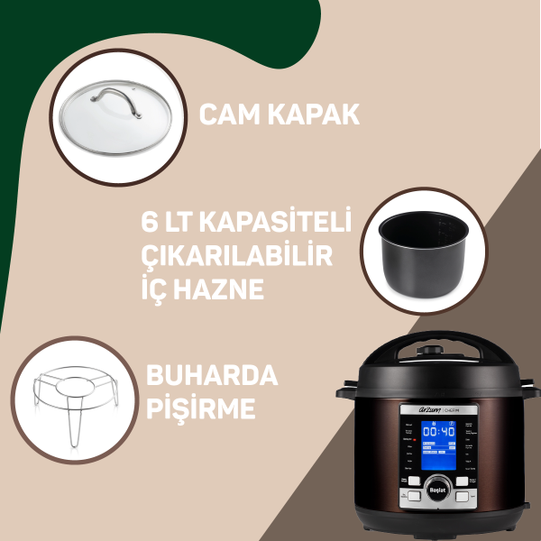 AR2055 Chefim Multi Functional Pressure Cooker - Black - 11