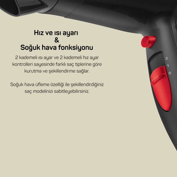 AR569 Linda Hair Dryer - Black  - 3