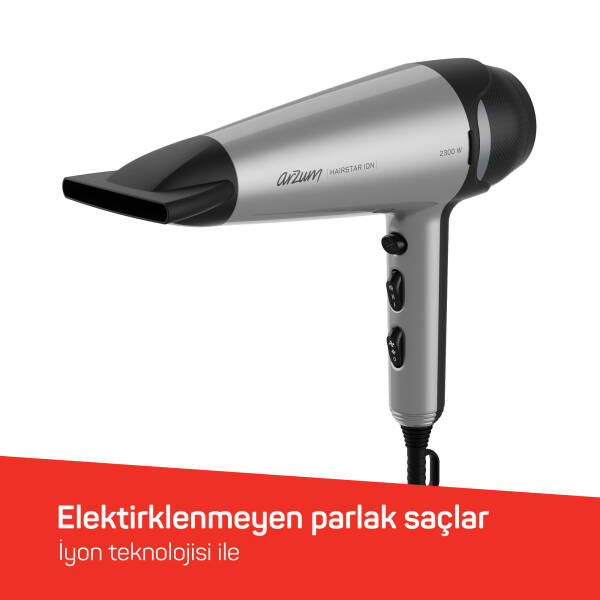 Hairstar Ion Saç Kurutma Makinesi - Gri - AR5119 - 4