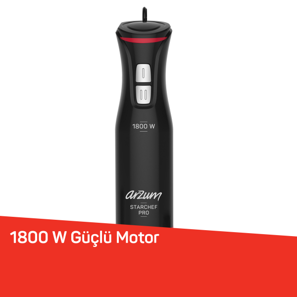 Starchef Pro Multi 1800W 4 Bıçaklı 1500 ml Hazneli 2 Kademeli Blender Seti - Siyah - AR1204-0100	 - 3